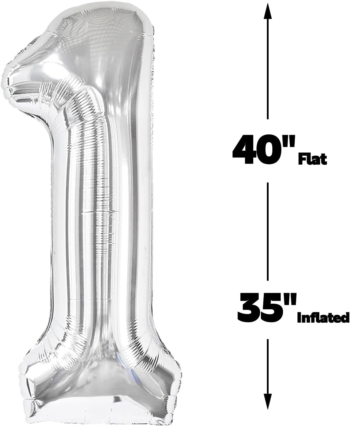 Silver 40 Inch 10 Number Balloons, 10 Decorations for 10 100Birthday, Foil Giant Birthday Graduations Anniversary Party Balloons
