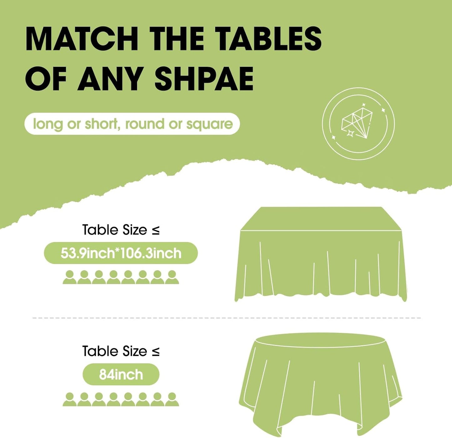 Pureegg Plastic Table Cloth Disposable 10 Pack, 84'' Round Table Cloths, Valentines Day, Thanksgiving, Christmas Decorations, Fall Tablecloths, Round, Plastic Cover, Leakproof & Sturdy, Red