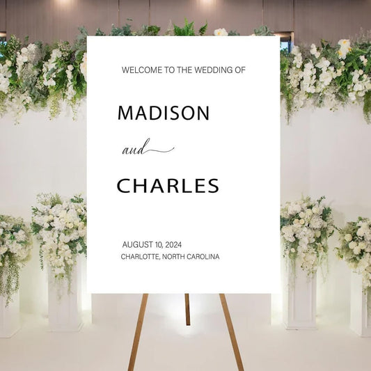 Welcome To Our Wedding Sign, Personalized Wedding Welcome Sign, Wedding Welcome Sign, Minimalist Wedding Sign, Custom Wedding Decoration, Wedding Event Party Welcome Sign, Wedding Signs