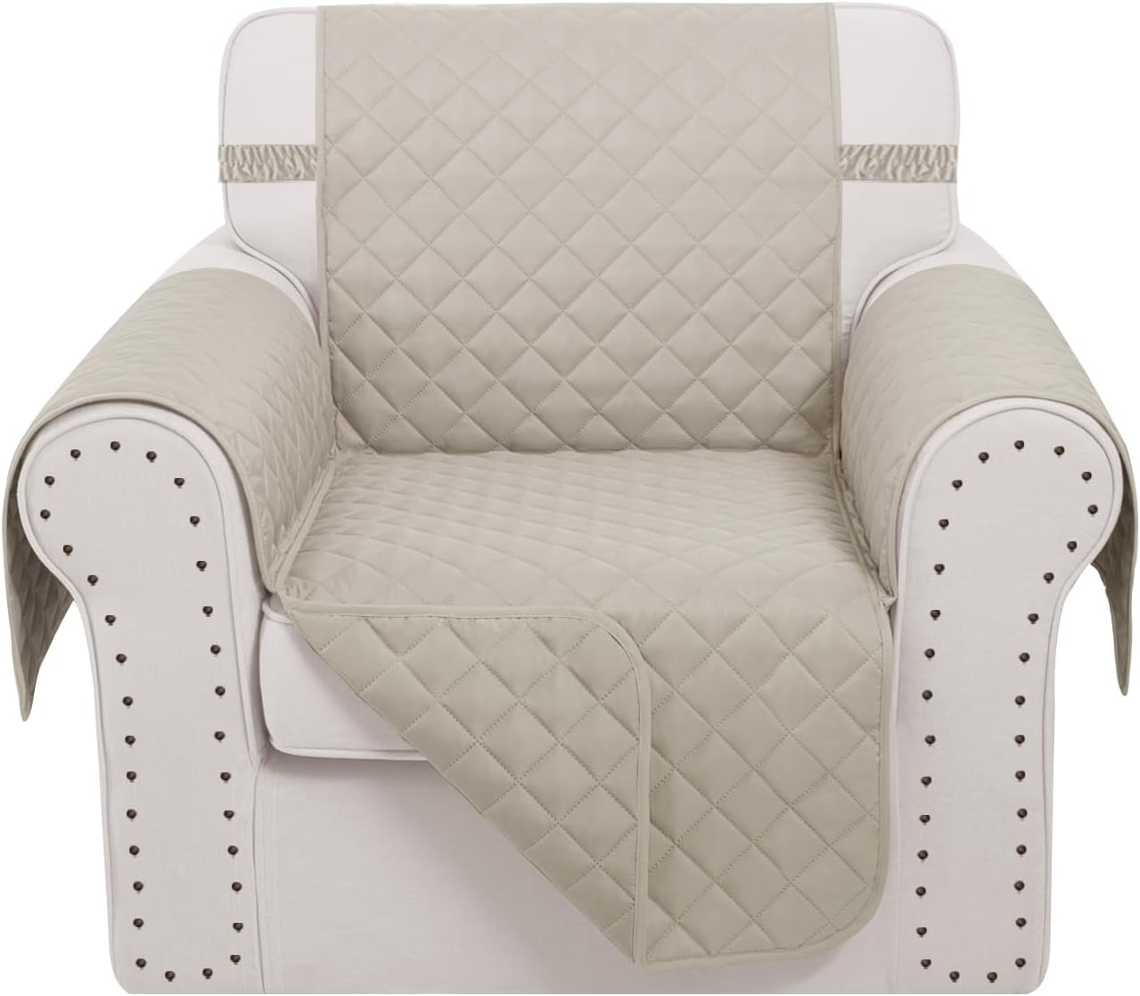 Recliner Chair Covers Reversible Sofa Couch Cover for Pets Lazy Boy Furniture Protector(23''Chair,Beige/Beige)