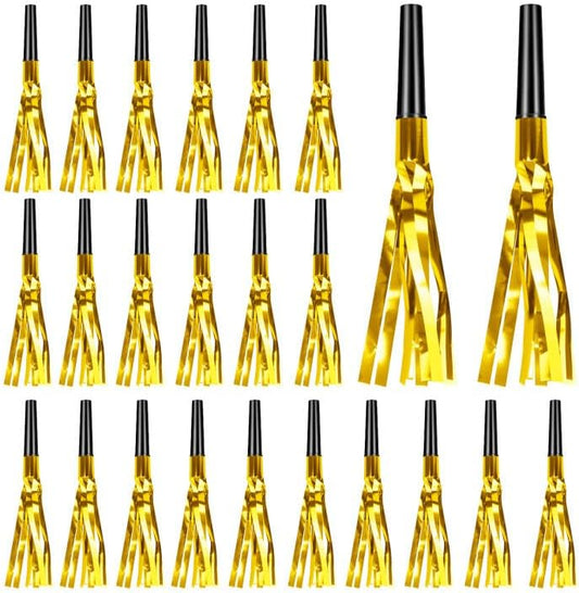 Party Blowers 24 PCS Gold Noise Makers Fun Party Favors Adult Birthday Party Favors Adult Party Favors Noise Makers for Sporting Events Party Whistles Birthday Horns New Years Party Halloween Party