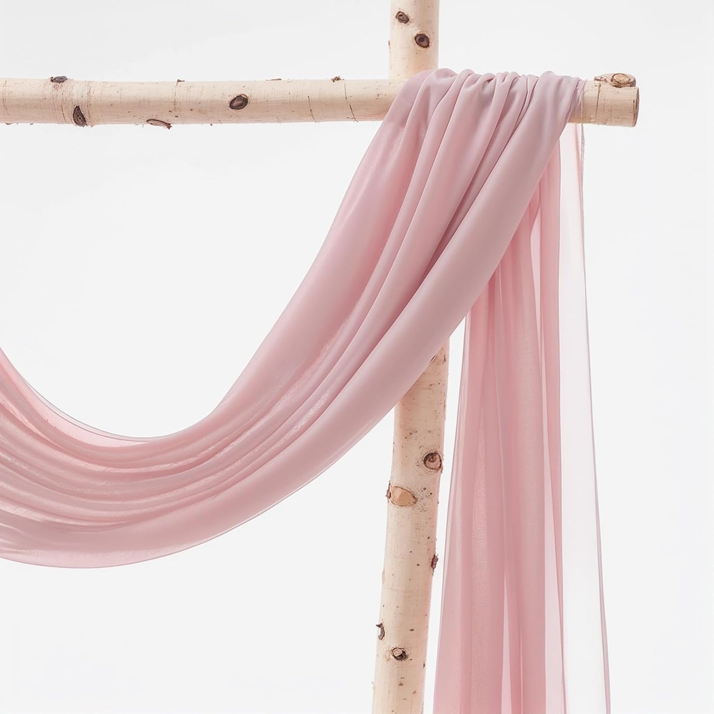 Wedding Arch Draping Fabric 2 Panels 18Ft Dusty Rose Chiffon Fabric Drapery Wedding Ceremony Reception Swag Decorations
