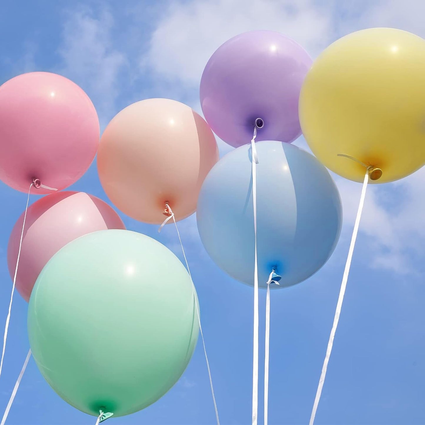 Netnology Pastel Balloons Set, 60Pcs 12 Inch Rainbow Macaron Pink Blue Purple Green Yellow Orange Colorful Latex Balloon for Birthday Baby Shower Bridal Shower Wedding Party Decorations