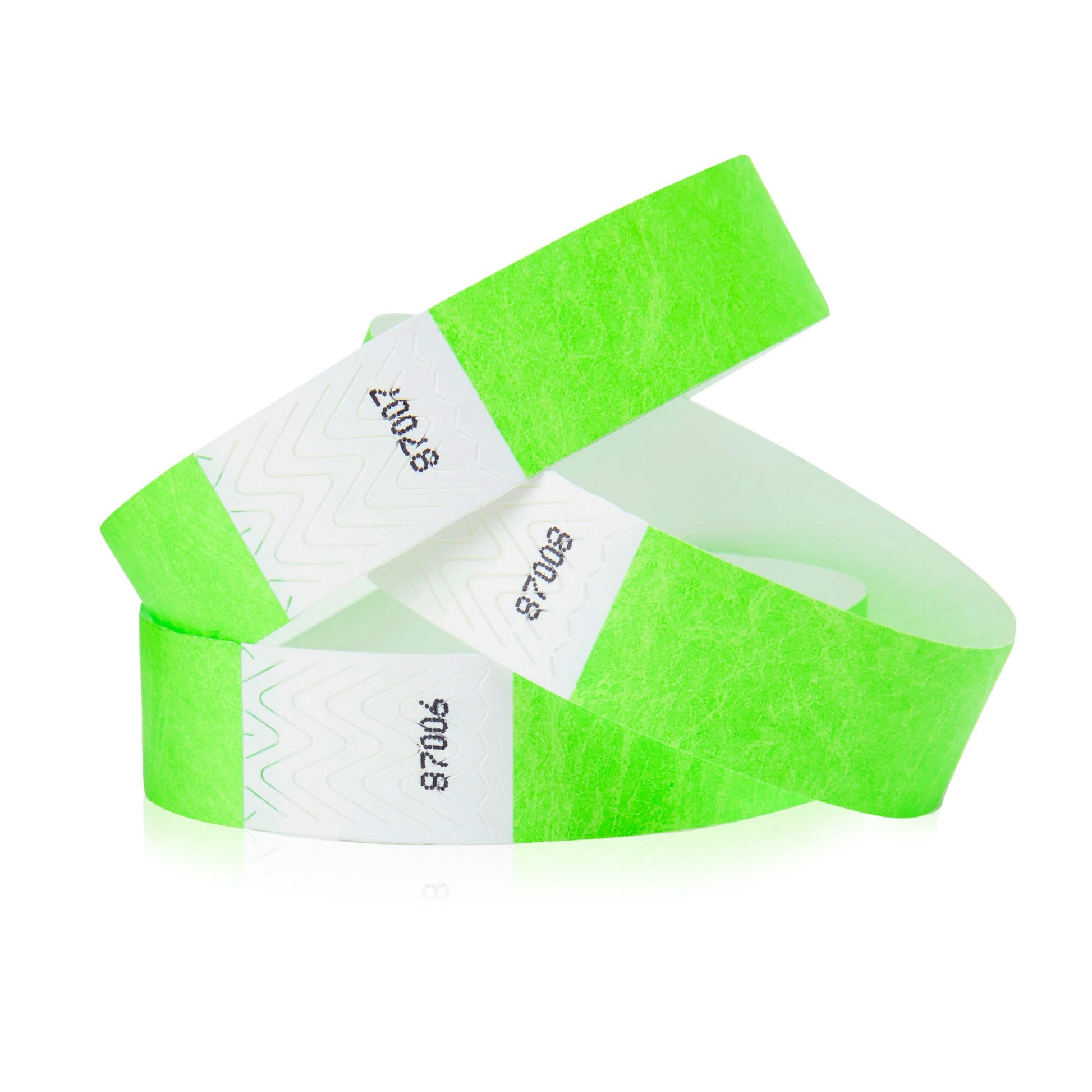 1,000 WristCo Neon Green Tyvek Wristbands for Events - Tamper-Proof Design