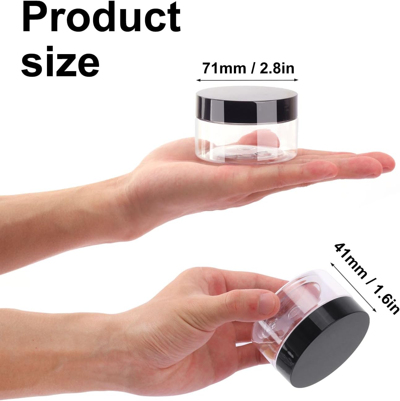 96 Packs 3.5 OZ Transparent Plastic Jars with black Lids, Body Butter Containers, Cosmetic Containers jars for Kitchen Ingredients, beads, sequins, Lotion, Cream, DIY Crafts and More by KUKLIPJIM.