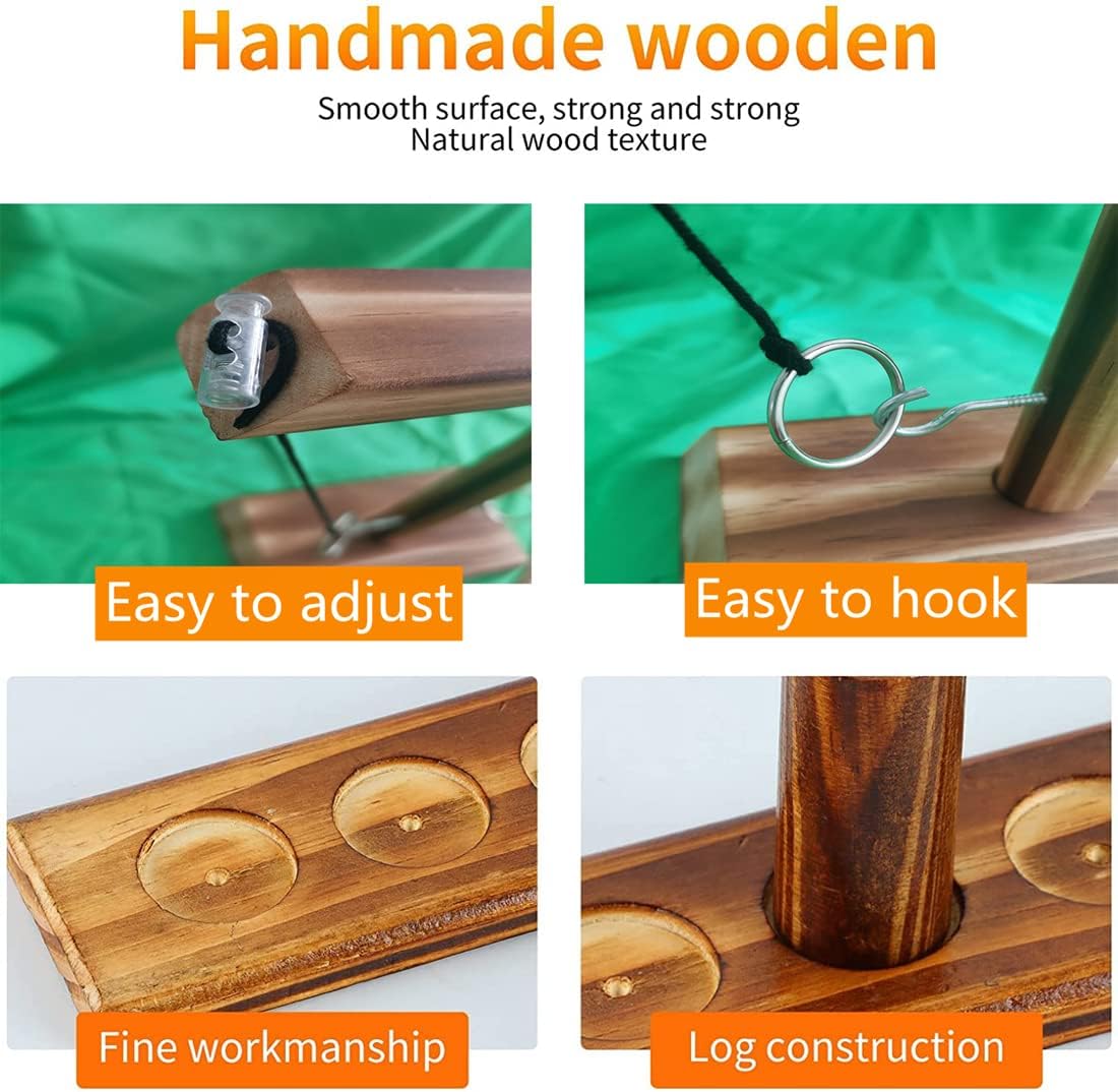 Ring Toss Game for Kids and Adults, Large Base Hook and Ring Game, Family-Friendly Indoor Holiday Fun or Outdoor Patio Games, Halloween Games