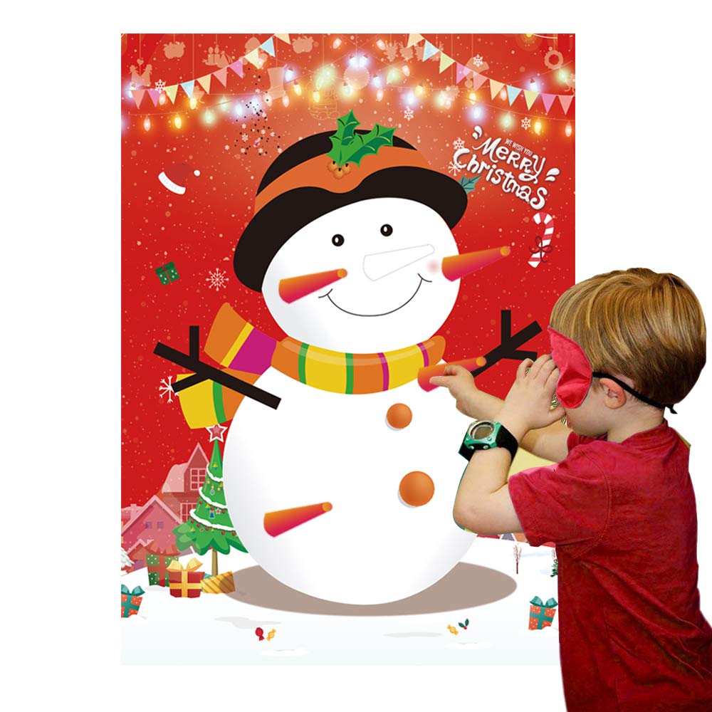 Pin The Nose On The Snowman Games Large Christmas Snowman Games Poster for Kids Christmas Snowman