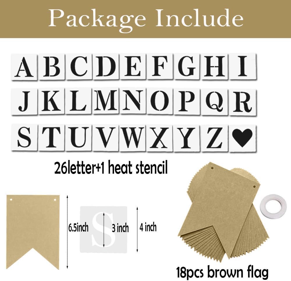 DIY Brown Banner Set, Personalized Banner Party Decorations Supplies Custom Signs, Handwriting