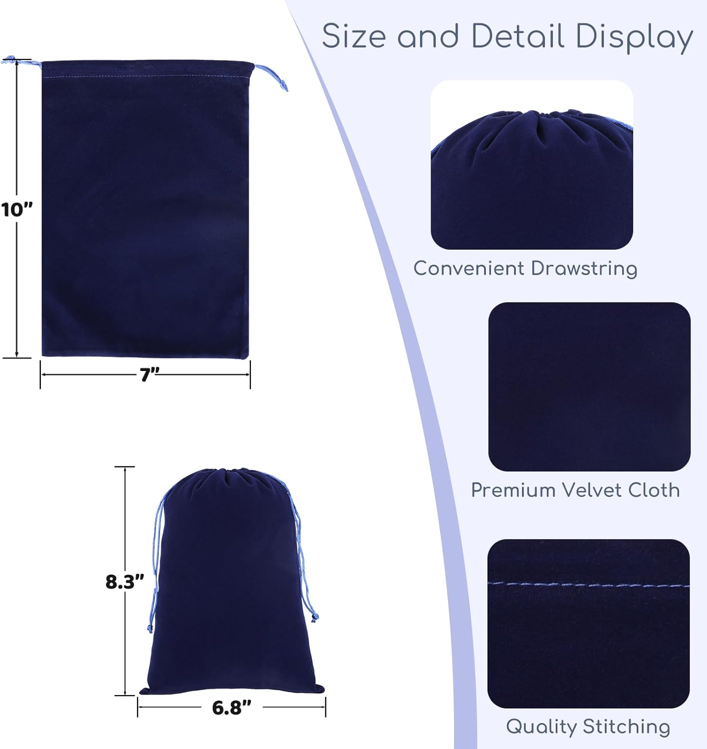 Velvet Drawstring Jewelry Bag, 50Pcs Blue Dice Bag, 7x10 Tarot Card Holder, Or Wrapping Halloween Party Favors, Small Bussiness, Toys, Board Game