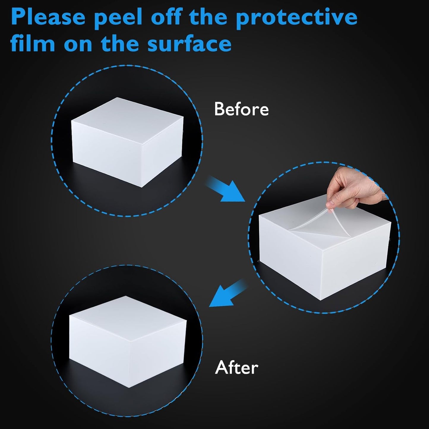 6Pcs White Buffet Risers, Acrylic Display Stand for Buffet Table Platter Parties Weddings Catering Dessert Collectibles Figures Show (6''x7''x8'')