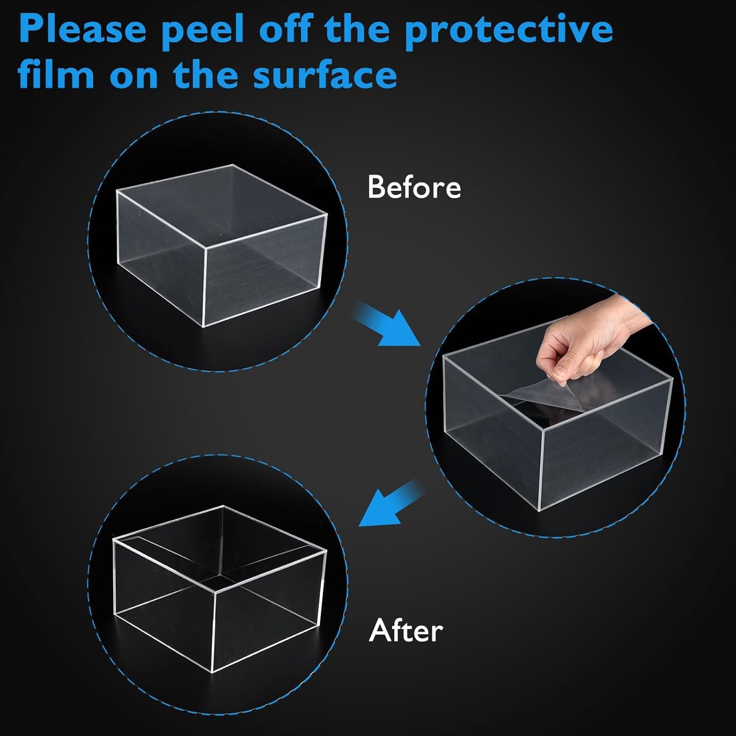 3Pcs Clear Buffet Risers Acrylic Boxes Display Food Risers for Buffet Table Platter Parties Weddings Catering Dessert Collectibles Figures Show ( 6''x7''x8'')