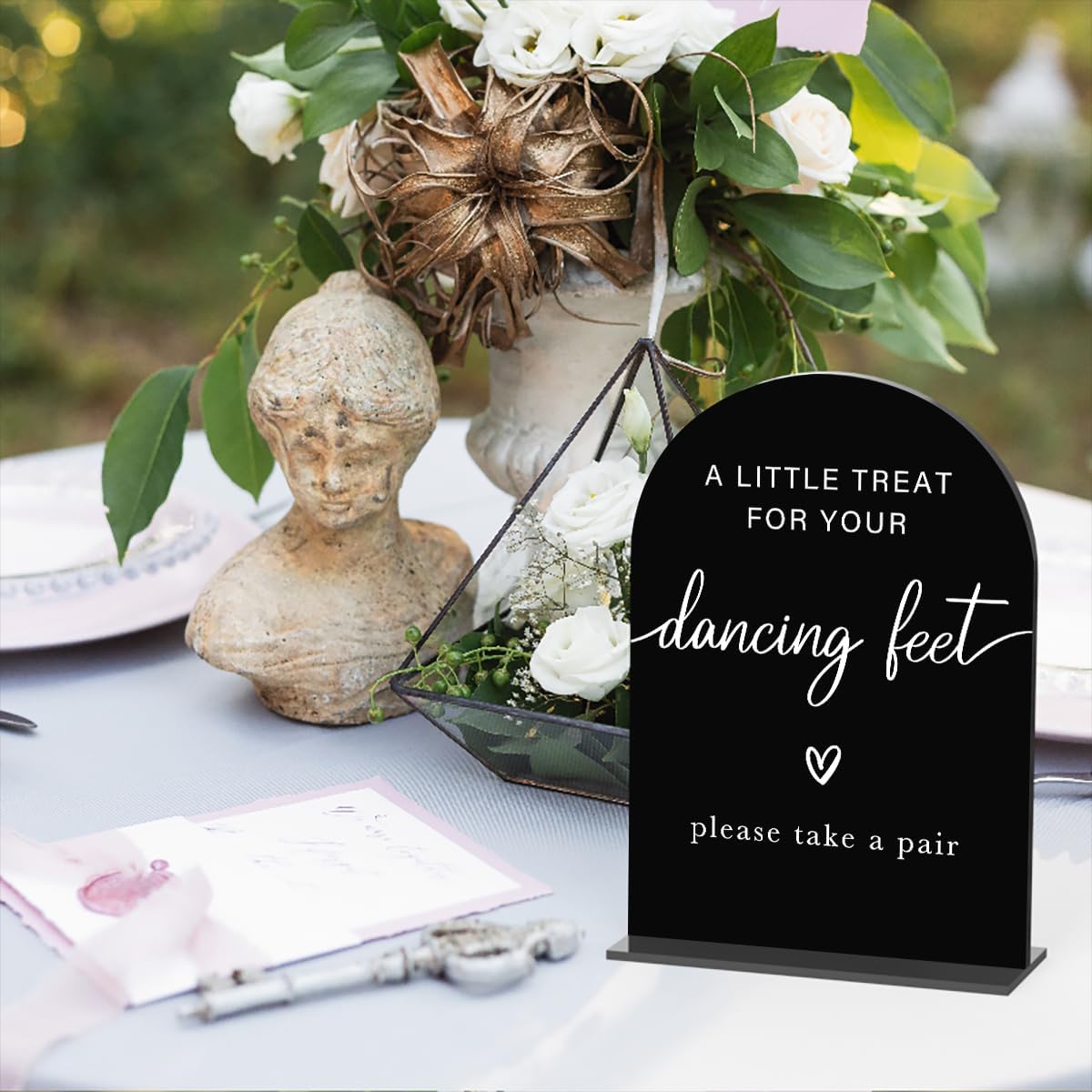 Acrylic Wedding Sign Wedding Signs for Ceremony A Little Treat for Your Dancing Feet Sign for Wedding Modern Calligraphy Arch Acrylic Table Top Sign for Wedding Reception and Event Party Table(black）