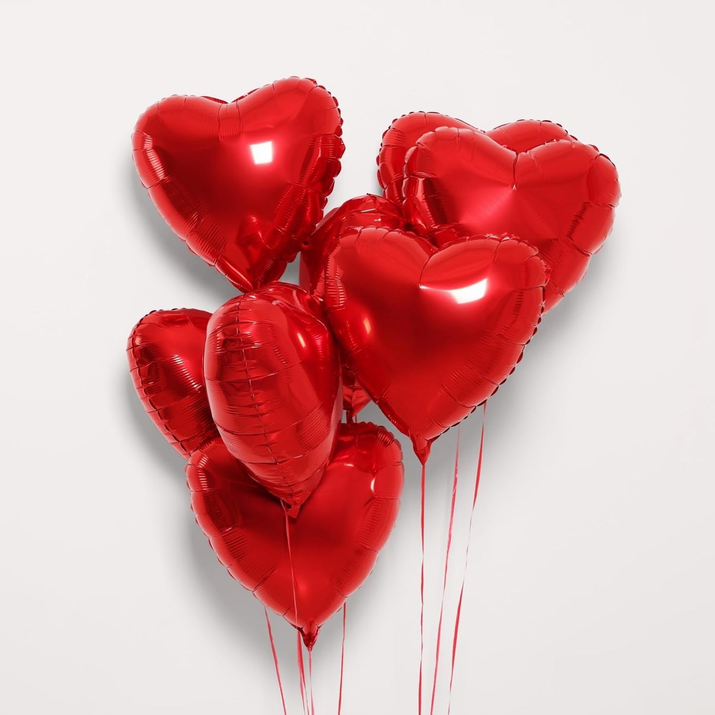 12Pcs Red Heart Balloons, 18 Inch, Love Balloons for Valentine's Day, Wedding, Birthday Decorations