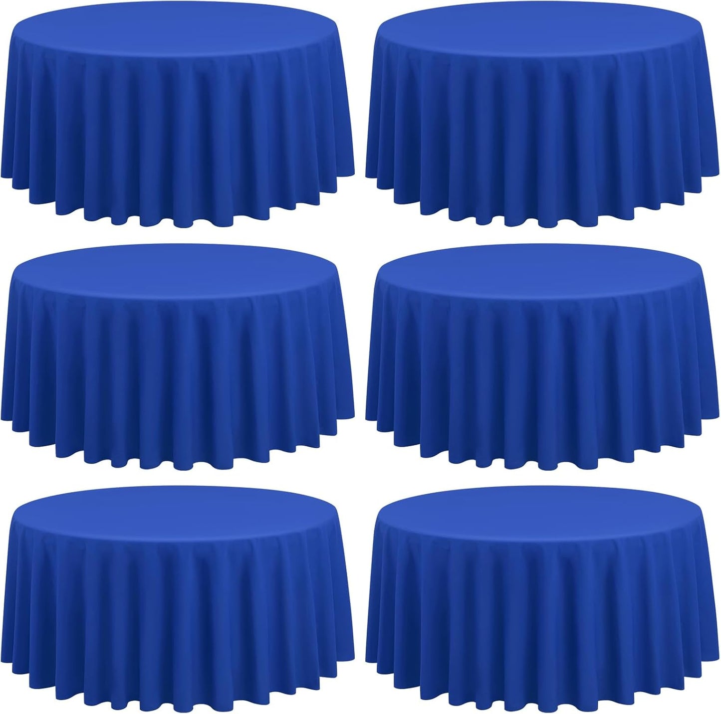 6 Pack Round Tablecloths - 90 Inch, Royal Blue Polyester Table Cover for Round Table, Stain and Wrinkle Resistant Washable Fabric Table Cloth, Polyester Tablecloth for Wedding Banquet Parties