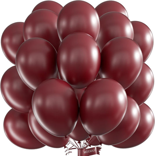 50pcs 12" Party Decoration Matte Latex Balloon for Birthday Wedding Anniversary Christmas Festival (Burgundy)