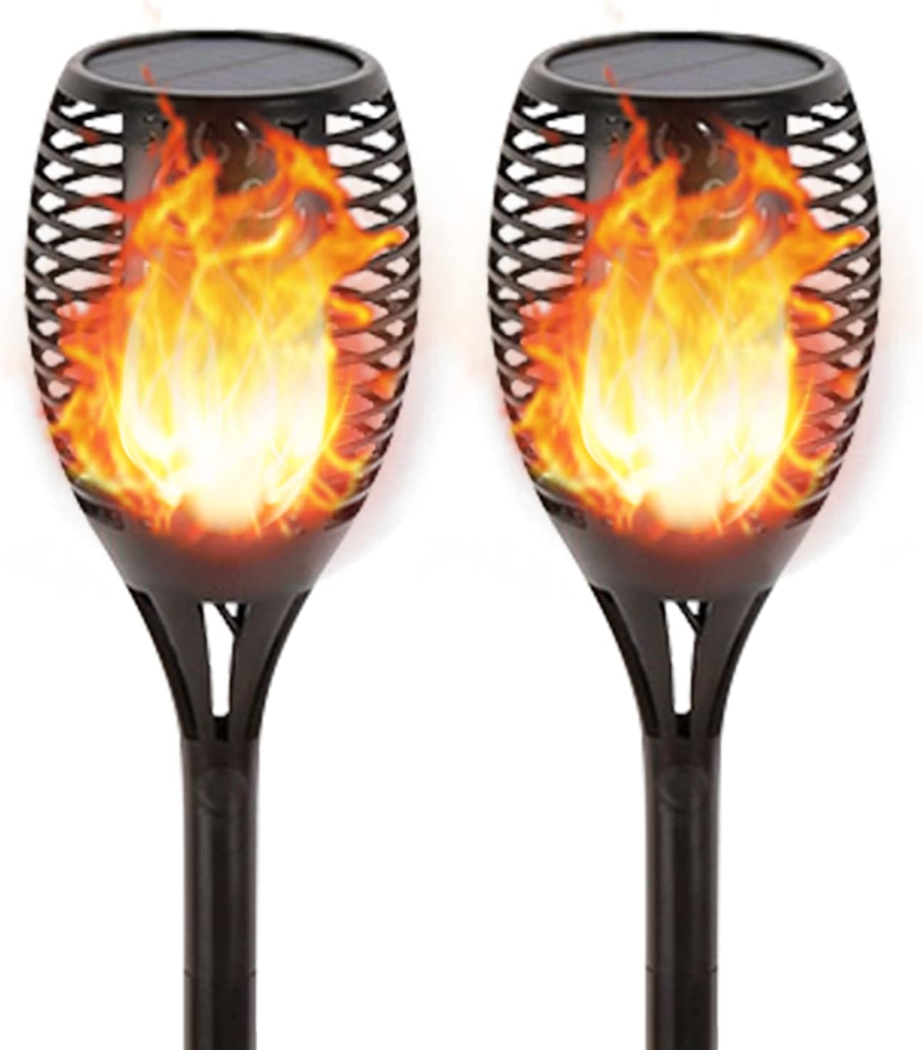 Solar Tiki Torch 43" (Super Large Size) with Flickering Flame, 99 LED Outdoor Waterproof Solar Powered Lights for Holiday Decorations Outside Garden Yard Pathway Decor