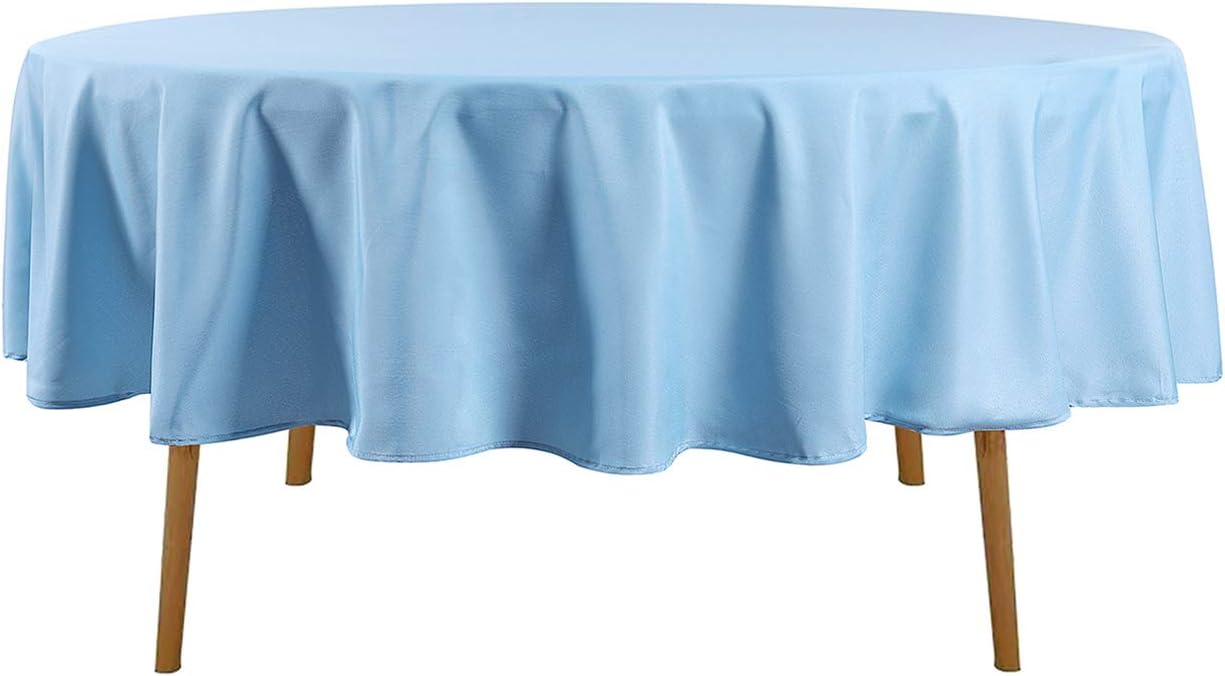 70 inch Round Tablecloth Washable Polyester Table Cloth Decorative Table Cover for Wedding Party Dining Banquet（70 inch,Blue Mist）