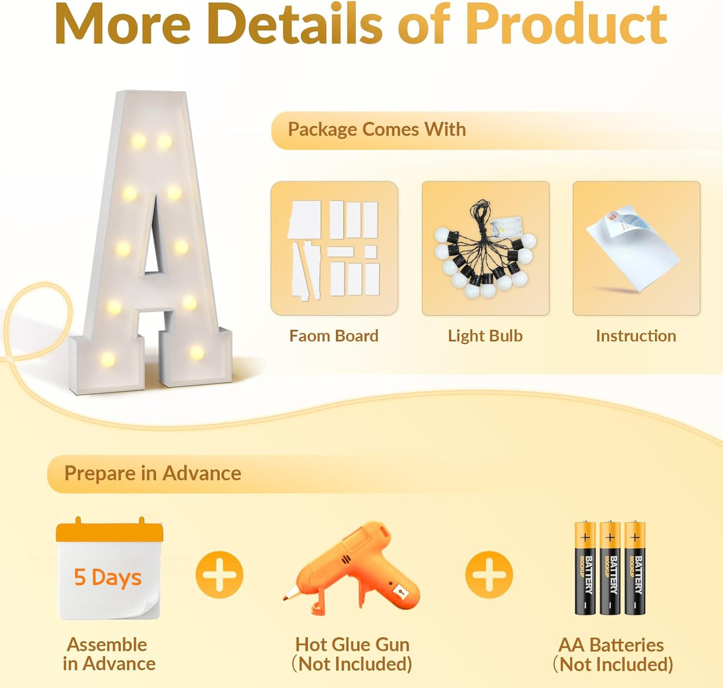 JoyMuse 4FT Marquee Numbers for Birthday Decorations Big 4FT Numbers with Light for Party Decor, Number 7