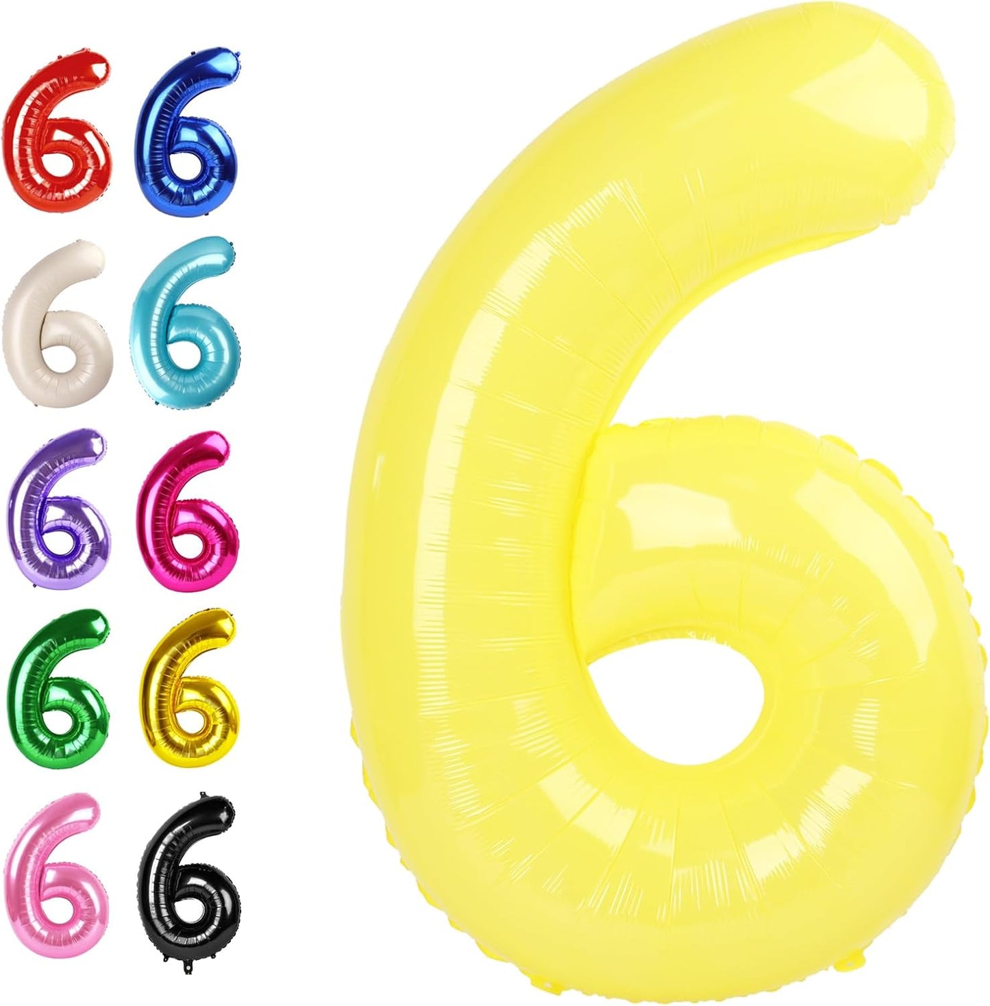 Number Balloon 6 Yellow Macaron