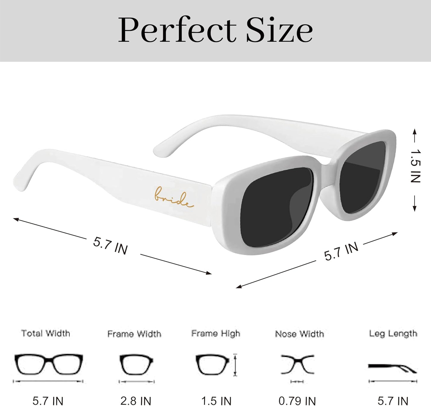 Bride Squad Bachelorette Party Favors 10 Pcs Team Bride Sunglasses Retro Rectangle Bridesmaid Gifts Sunglasses