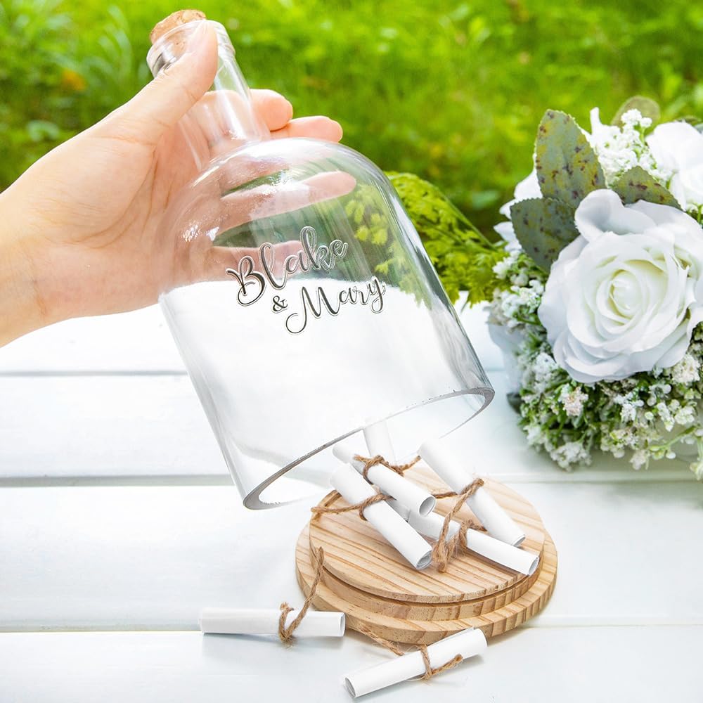 callie Personalized Message in a Bottle Wedding, Custom Couple Names Text on Wedding Guest Book Wedding Reception with Card, Wedding Essentials Wedding Decor Bridesmaid Gifts for Her Him