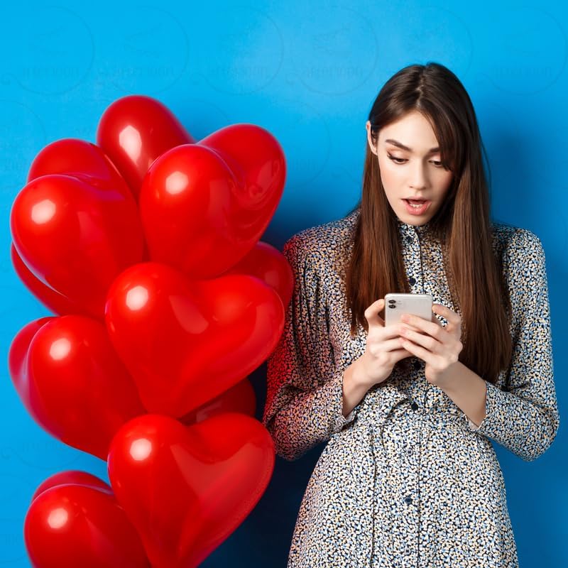 AFTERLOON® Biodegradable Balloons 100 pcs Red 12 Inch Heart Shaped, Thickened Extra Strong Natural Latex Helium Float, Proposal Marriage Love Baby Shower Gender Reveal Wedding Bridal Corazones