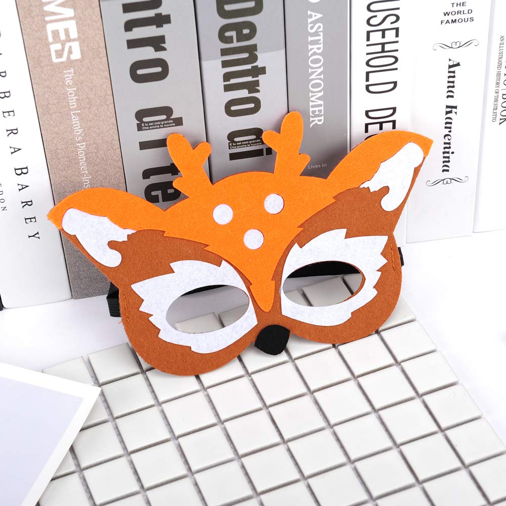 30 Pieces Felt Animal Masks for Kids Jungle Theme Party Favors Supplies