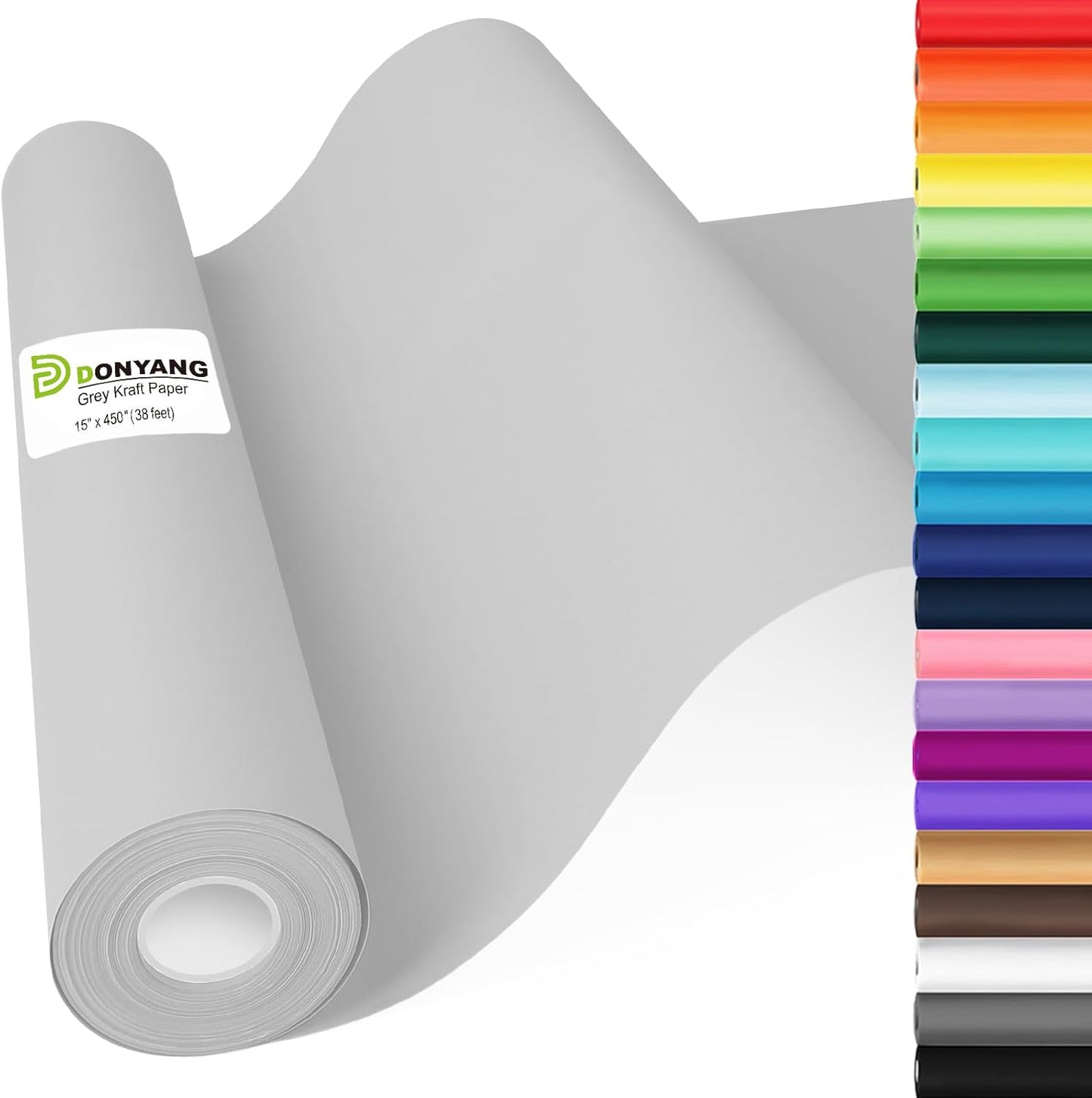 Light Grey Wrapping Paper, 15"x450" Solid Color Art Craft Decorative Paper for Eid Father?™s Day Birthday Wrapping Paper, Bouquet Flower Packing Poster Bulletin Board Paper Floor Covering Table Runner