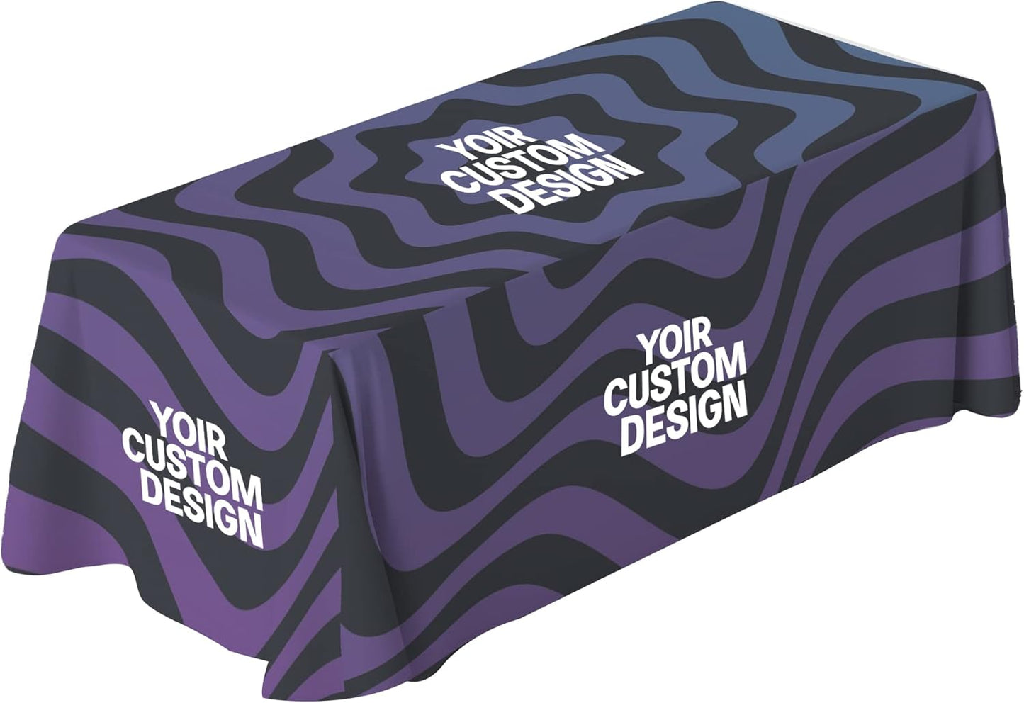 DreamController Custom Table Cloth for 4ft/5ft/6ft Table with Business Logo, Image or Text Personalized Table Cover for TradeShows, Events, Birthday, Wedding | Made in USA | Fast delivery | HD Print