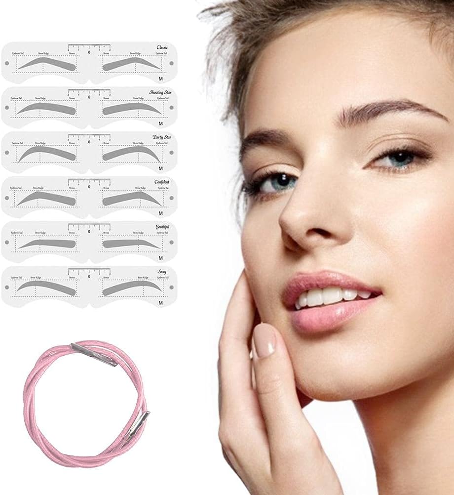 Eyebrow Stencils,Reusable Eye Brow Drawing, DIY Eyebrow Shaping Grooming Template Card Women Beauty Set