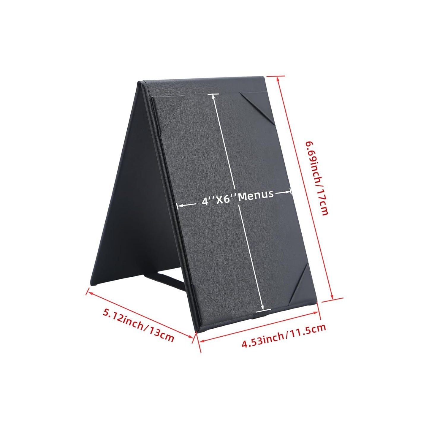 Menu Covers - Set of 10 Double-Sided Table Tent Cards for Restaurant, Dinner Party, and Bar Menus - Includes Bill Holder and Reserved Seating Signs - Easy to Clean and Foldable (1, 4"x6")