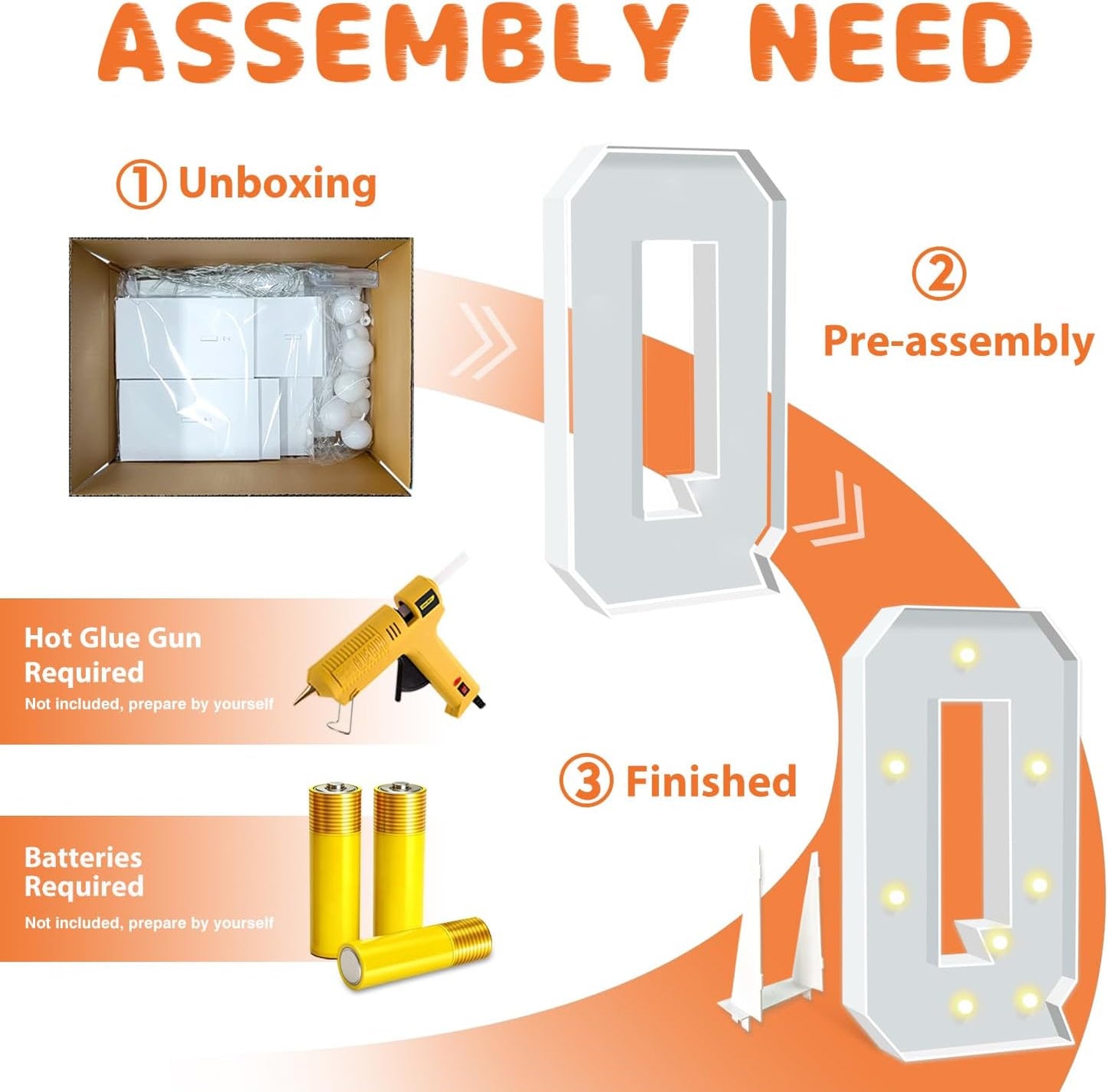 Marquee Light Up Letters, 3FT Marquee Letters Q, Mosaic Light Up Letter for Birthday Baby Shower Wedding Engagement Party Backdrop Decor, Big Marquee Letter for Party Decorations