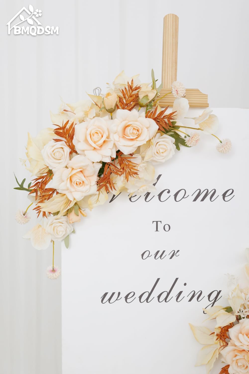 Pack of 2 Faux Flowers,Wedding Arch Flowers,Wisteria Hanging Flowers,Flower Garland Be Suited to Aisle Decorations for Wedding Ceremony(New Champagne)