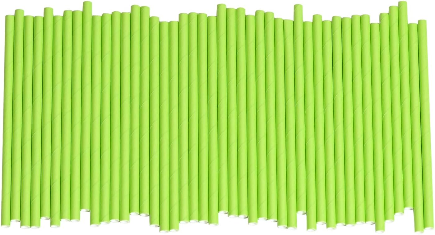 5.75 Inch Biodegradable Green Straws - Short Paper Cocktail Straws for Drinking Party Bar Restaurants Cake Pop Sticks, Pack of 500