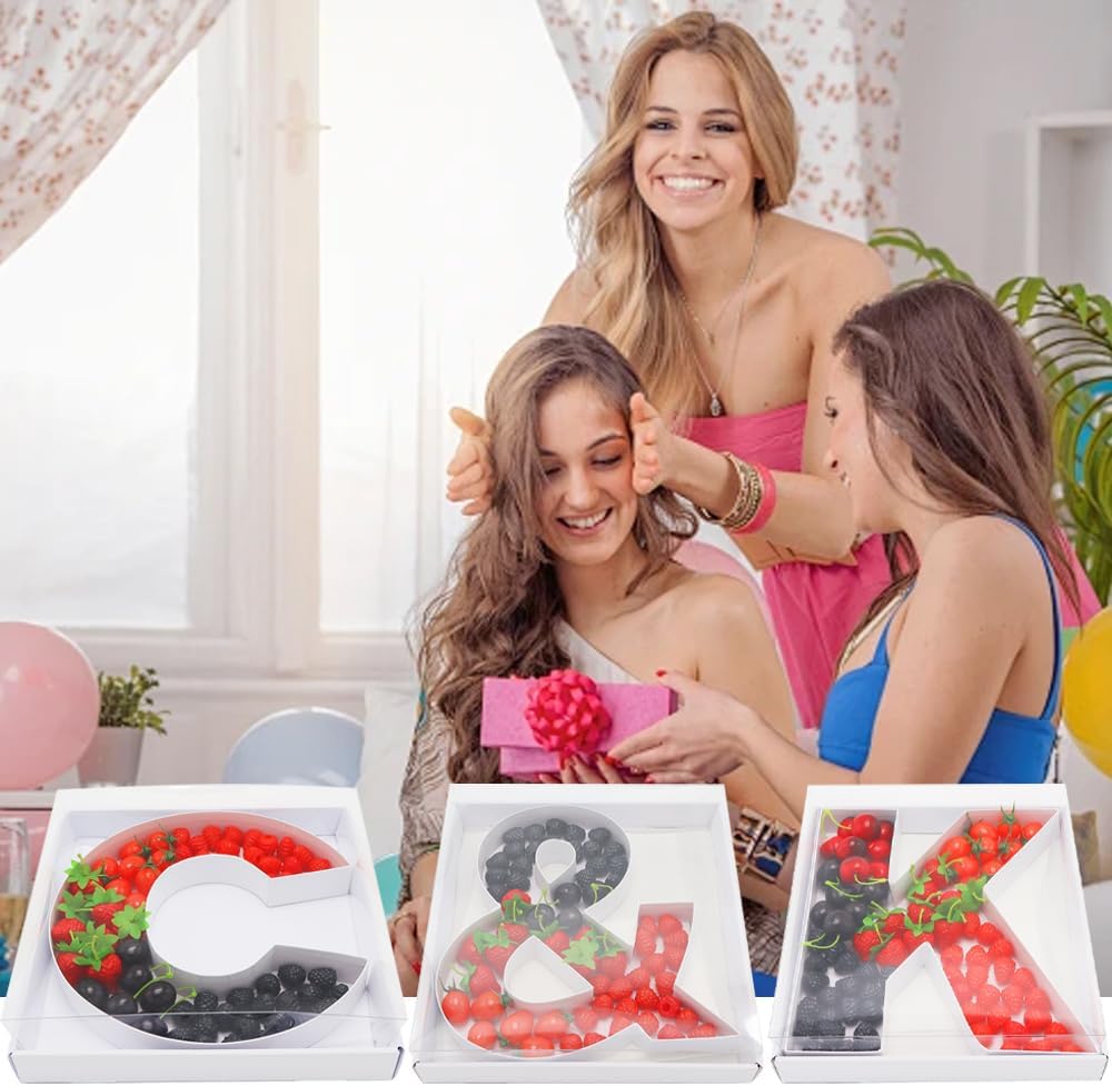 12" Fillable Cardboard Letter Charcuterie Gift Box With Cover Sweets Packaging (K)