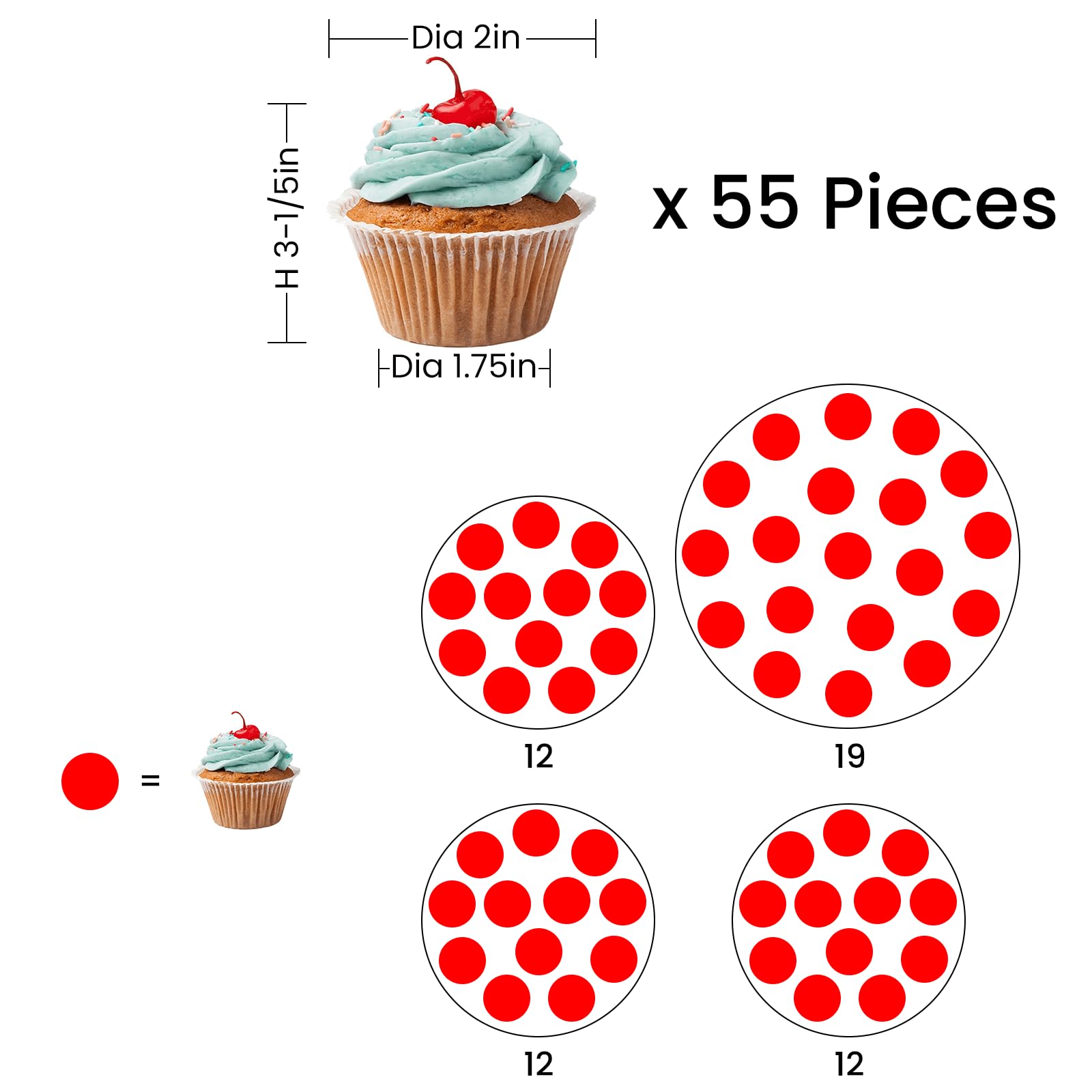 ELITEROO 4 Tier Round Cupcake Tower Stand for 50 Cupcakes, 360° Rotating Wood Cake Stand with