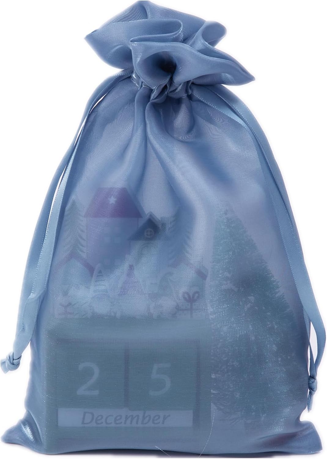 QIANF 20 Pcs Dark Blue Organza Bags 6X9 inch for Wedding Favors with Drawstring, Large Mesh Gift Bags Jewelry Pouch for Candy Bridal Shower Party Favor Baby Shower Christmas