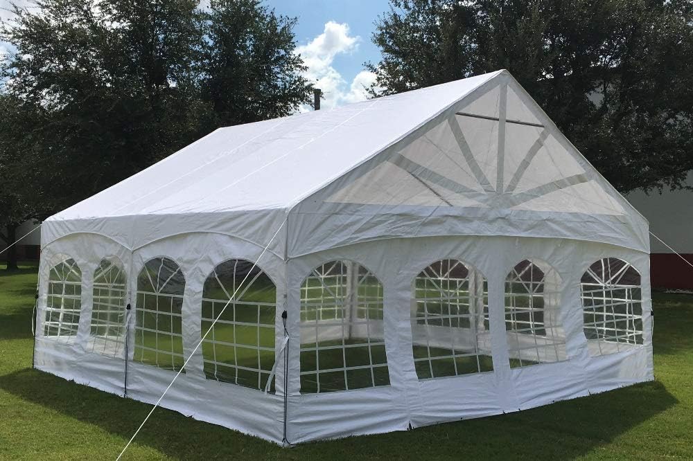 DELTA 20'x20' PVC Marquee Tents for Parties, Large Party Tent, Outdoor Wedding Tent, Heavy Duty Fire Retardant Waterproof Canopy, Carpas para Fiestas,Outdoor Event + 4 Storage Bags