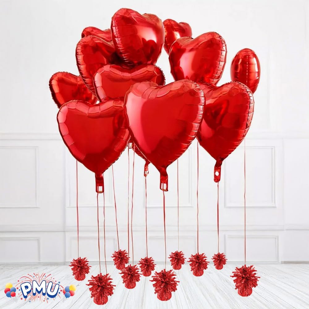 PMU 6 Pcs Kisses Balloon Weights - Decorative Balloon Weight for Christmas, Thanksgiving, Birthday, Party Favors, Wedding & Baby Shower - 6oz. Red, Pkg/6