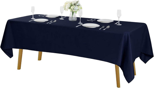 Rectangle Tablecloth 60x120 inch Washable Polyester Fabric Table Cloth for Wedding Party Dining Banquet Decoration（60x120, Navy）
