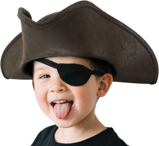 HOMELEX Pirate Hat for Kids Colonial Tricorn Halloween Adult Revolutionary war Costume Accessory