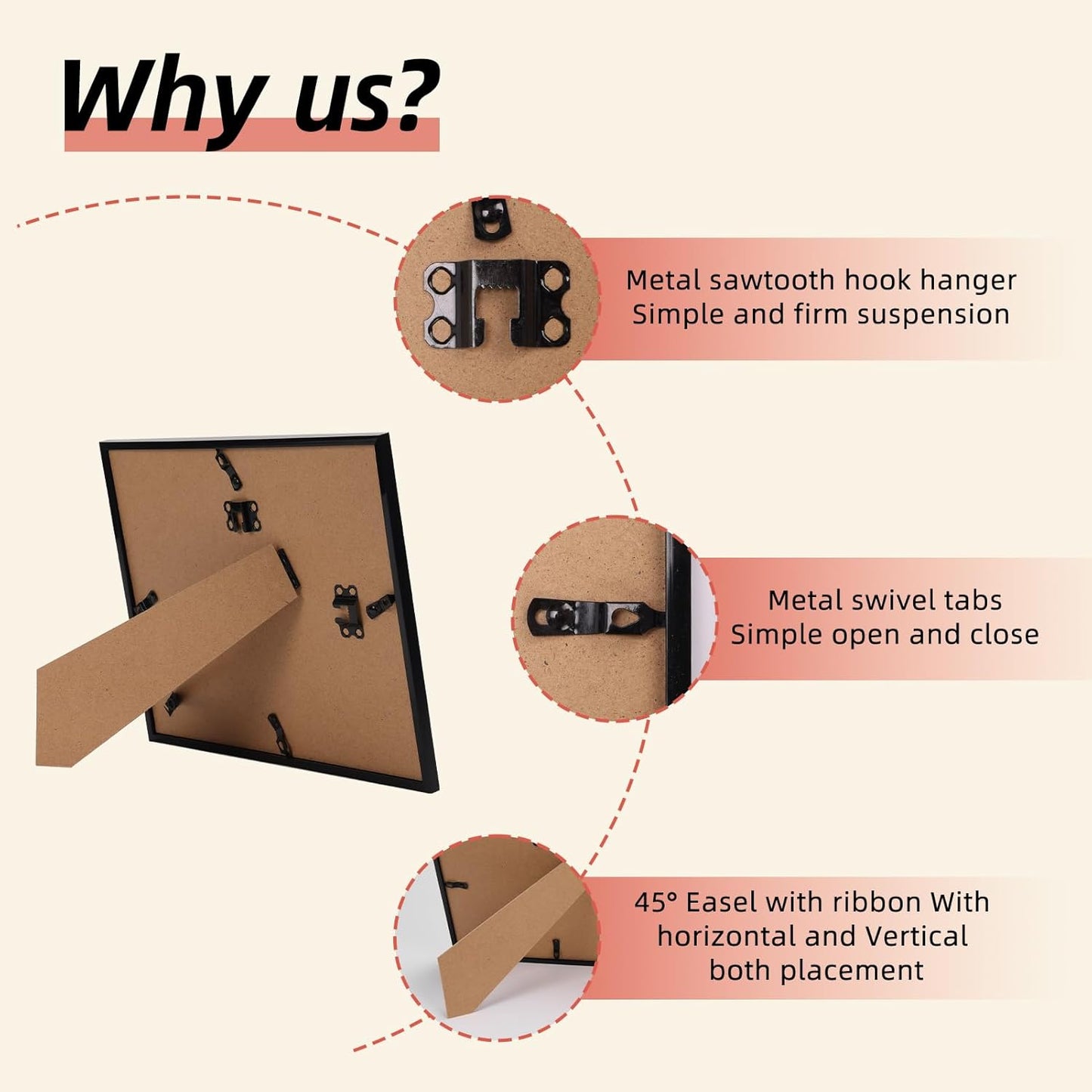 Rempry 8.5 x 11 Picture Frame Set of 16, Certificate Frames 8.5 by 11, Black Photo Frame for Diploma Document, Tabletop and Wall Display