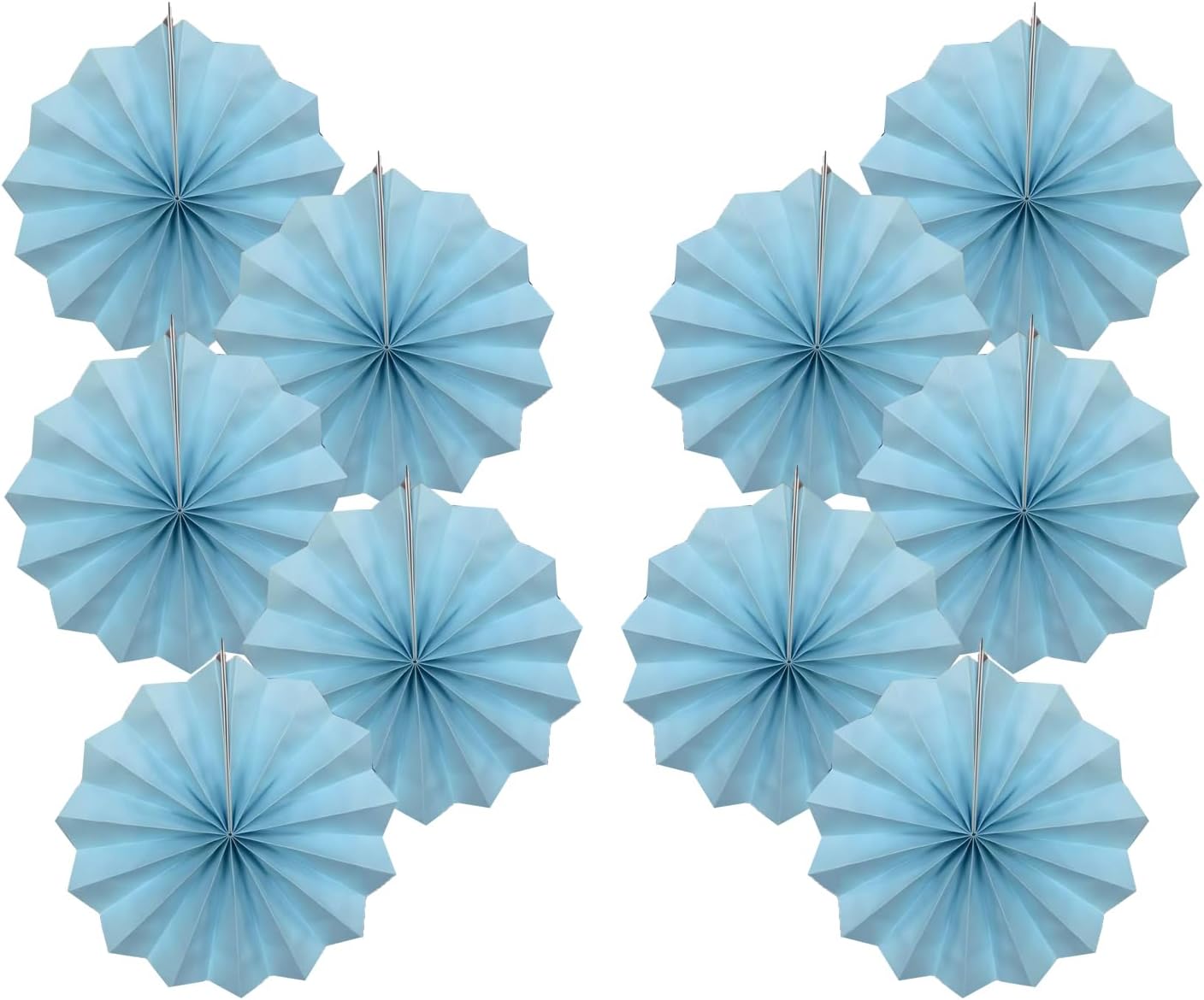 Blue Graduation Party Decor,Baby Blue Party Decorations,Christmas Baby Shower Decorations,Under The Sea Decorations,Blue Bachelorette Party 8in Hanging Paper Fans 30 Color DIY Set (Light Blue)