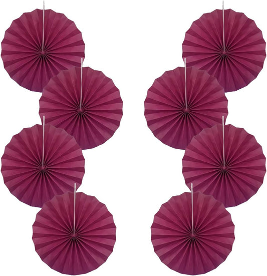Red Party Decorations,Paper Decorations for Party,Girls Party Decorations Party Paper Fans Bulk 12in,Anniversary Decorations for Party 30 Color DIY Set （Wine Red）