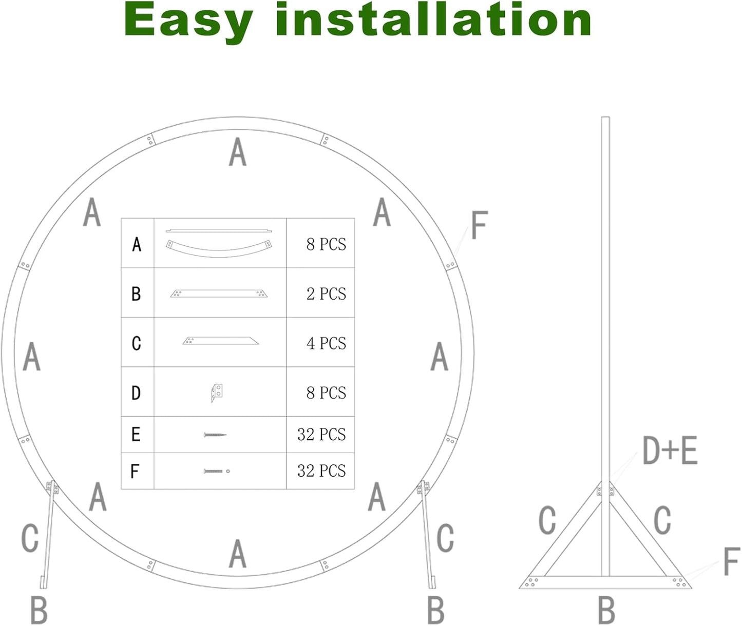 7.5FT Circle Wood Arch for Wedding Ceremony Arbor Backdrop Stand for Garden Wedding Parties