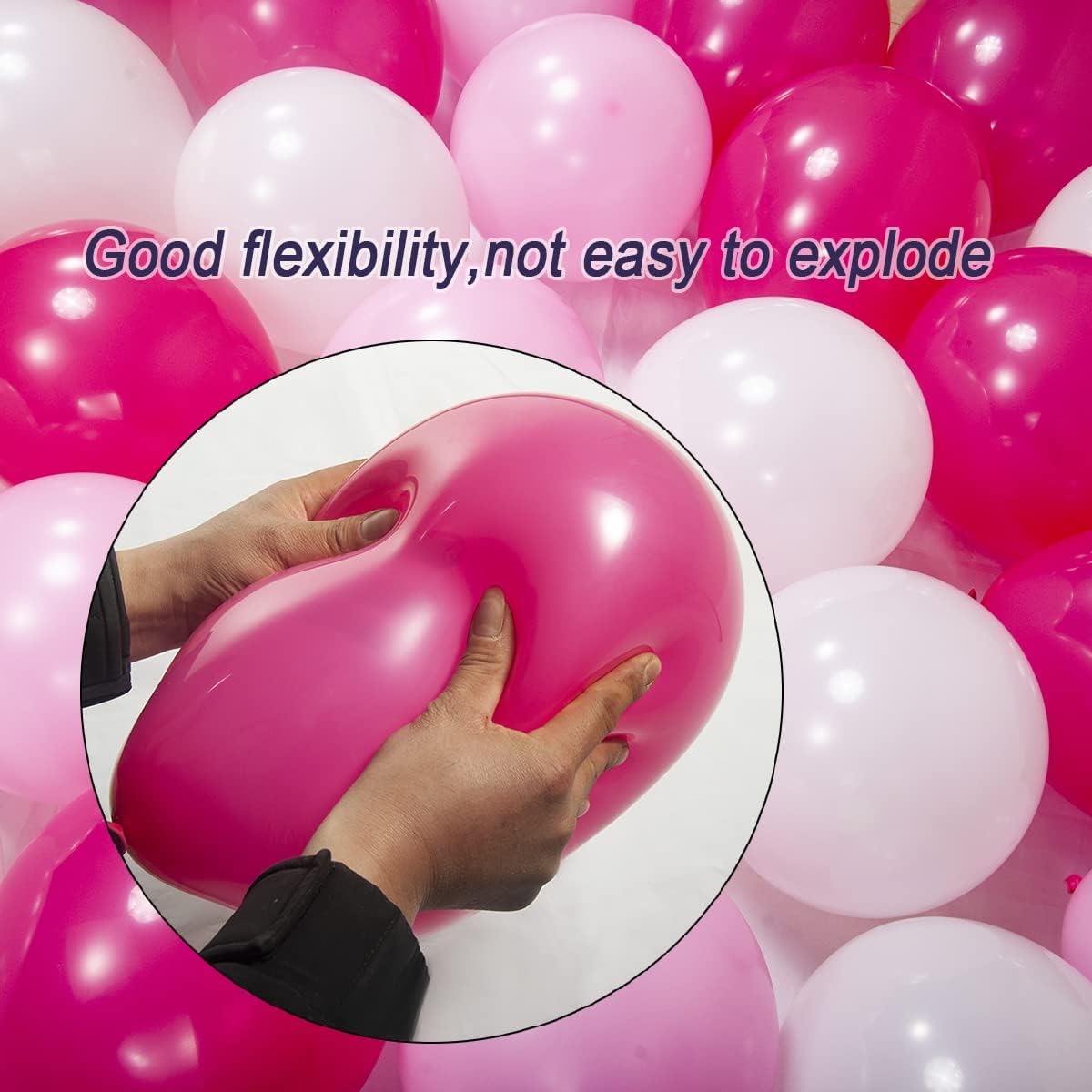 300 Pack Pink and White Balloons 12 inch White Hot Pink Latex Party Balloon Bulk for Various Party Events Decorations