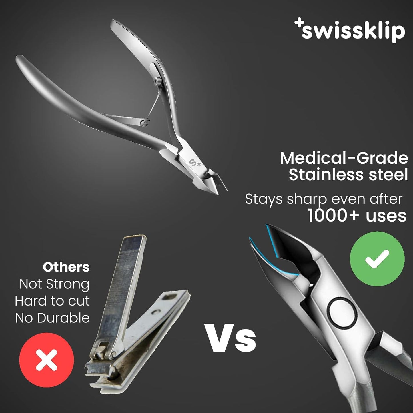 Swissklip Cuticle Trimmer I Best Cuticle Remover I Cuticle Nippers, Cutter, Scissors I Nail Nipper used along with Cuticle Pusher Tool, Cuticle Clippers, Nail Cuticle Trimmer (Pack of 2)