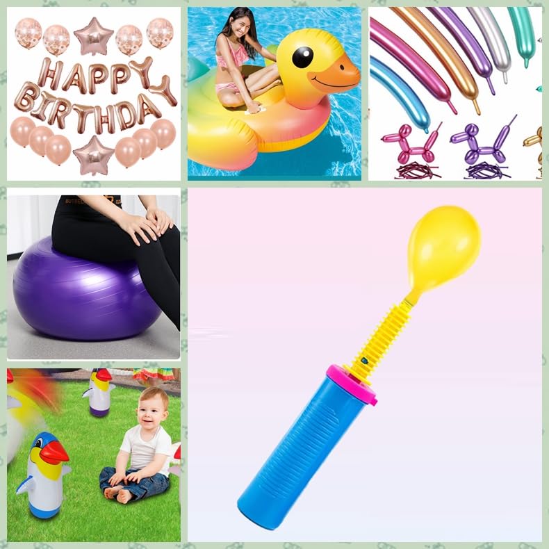 Luszmoax Balloon Pump Hand Held Two-Way Dual Action -Balloon Inflator Pump -Air Pump for Balloons
