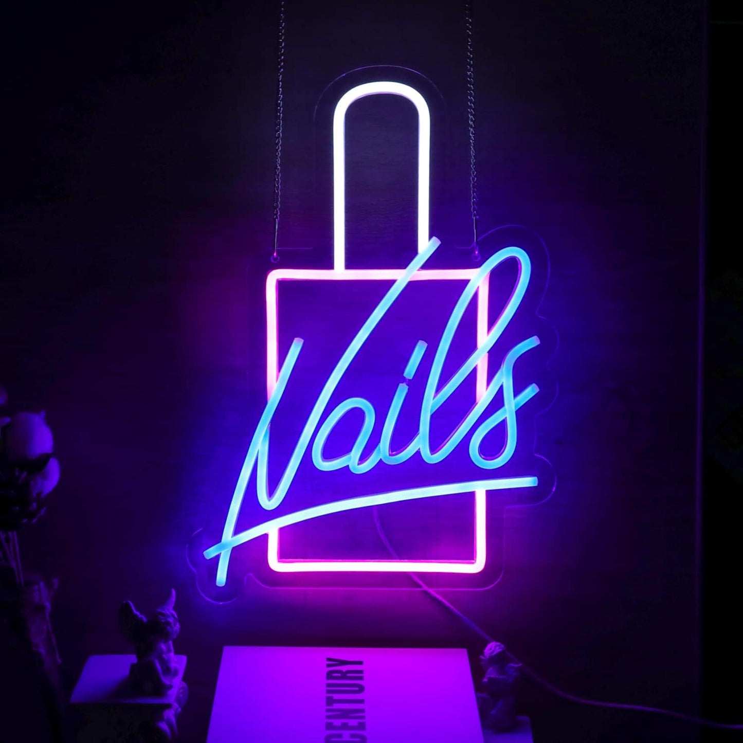 Nails Neon Sign LED Neon Light Signs Nail Polish Light Up Signs for Wall Decor Colorful Acrylic LED Wall Sign Pink Neon Lights for Bedroom Beauty Room Girly Room Nails Salon Decor