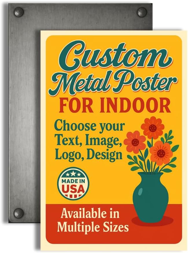 Custom Metal Posters By DC for Indoor Use - Personalized Metal Wall Art & Photo Prints | Vintage Signs, Metallica Poster, Wall Bedroom Decor | | Multiple sizes | Made in USA